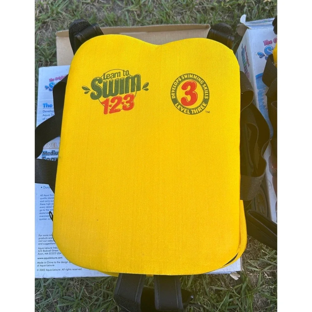 Aqua Leisure Swim Trainer M/L Yellow Foam Pad SwimSchool Level 3 2002 Vintage‎